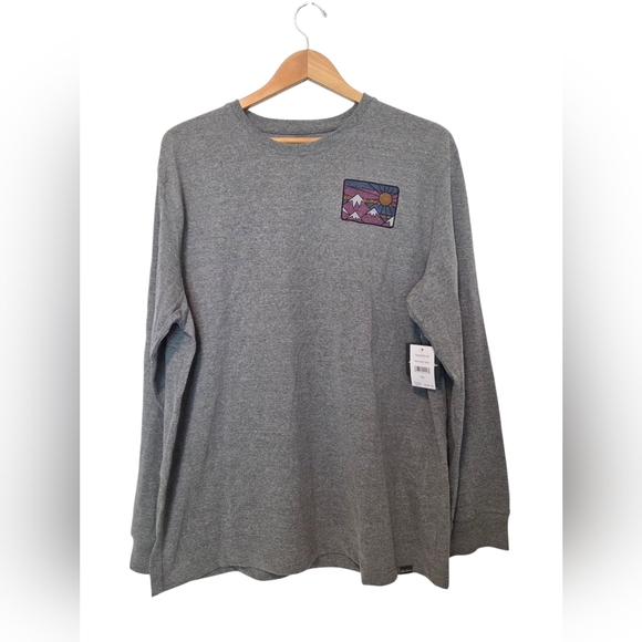 Eddie Bauer Mountain Graphic T-Shirt Mens 2XL Grey Long Sleeve - Picture 1 of 9